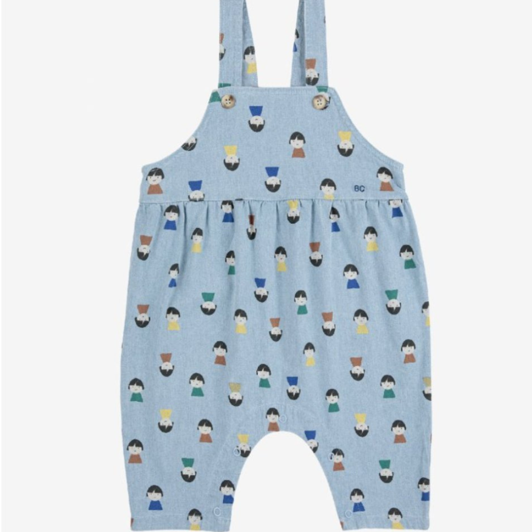BOBO CHOSES Džínový overal Game Pawns all over - LIGHT BLUE Velikost: 12m