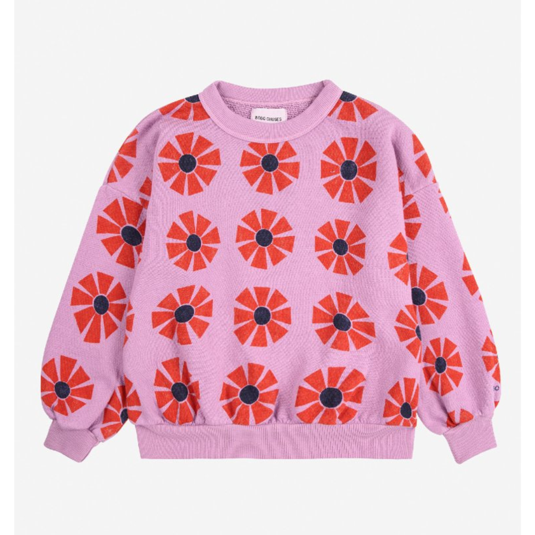 BOBO CHOSES Mikina Kaleidoscope all over - PURPLE Velikost: 4-5y