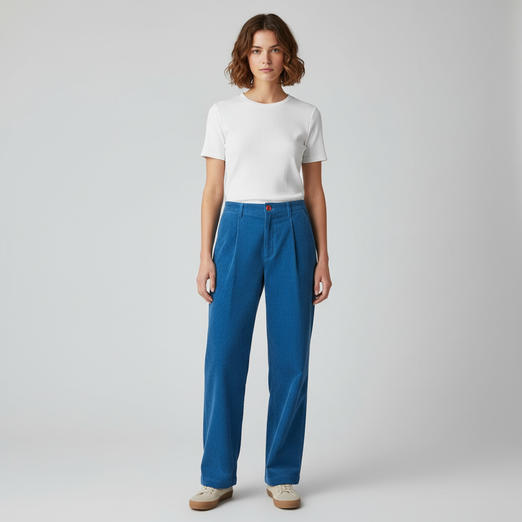 BOBO CHOSES Dámské manšestrové kalhoty - BLUE Velikost: XL