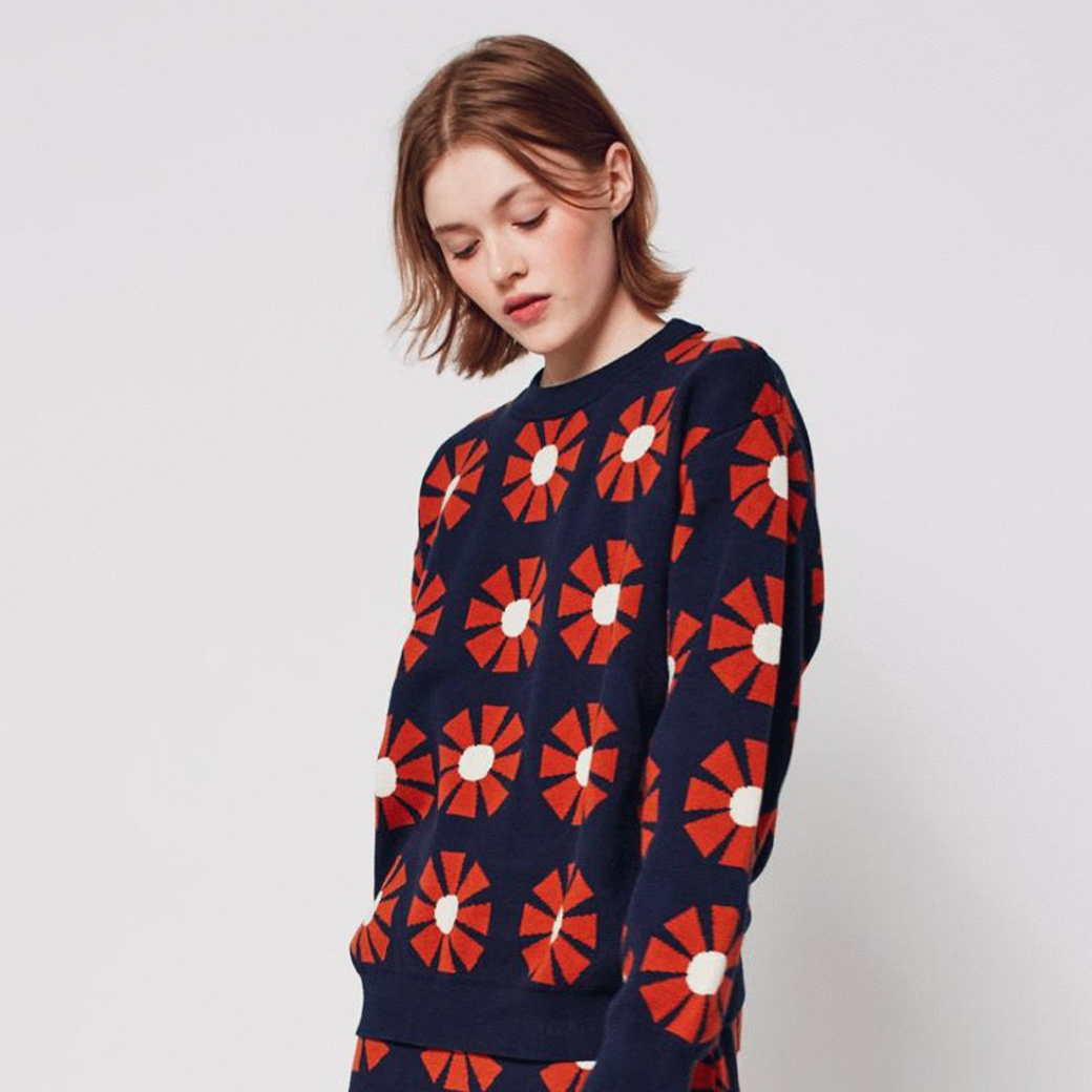 BOBO CHOSES Dámský svetr Flower - NAVY BLUE Velikost: S