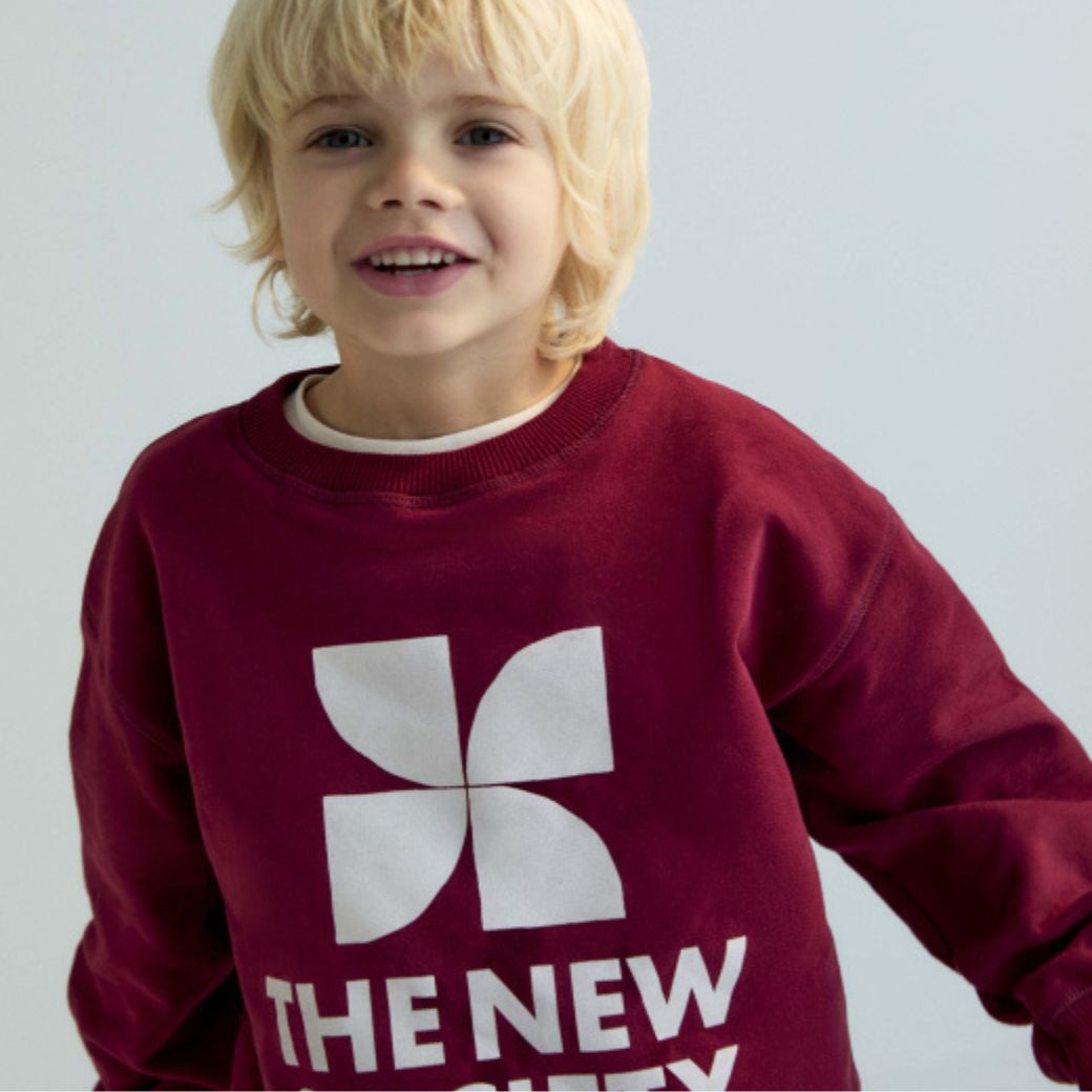 THE NEW SOCIETY Mikina TNS Logo Sweatshirt Plum Fantasy Velikost: 2y