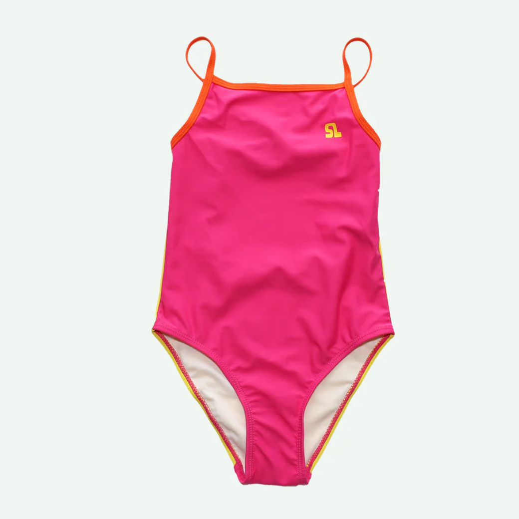 THE STICKY SIS CLUB STICKY LEMON Dětské plavky Better together - Rosette pink + feather shuttle Velikost: 110-116