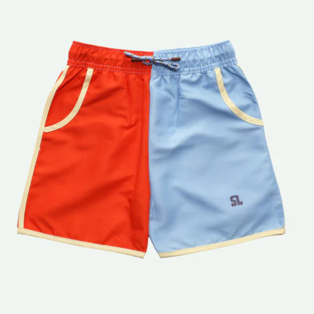 THE STICKY SIS CLUB STICKY LEMON Plavecké šortky Better together - Rugby red + badminton blue Velikost: 98-104