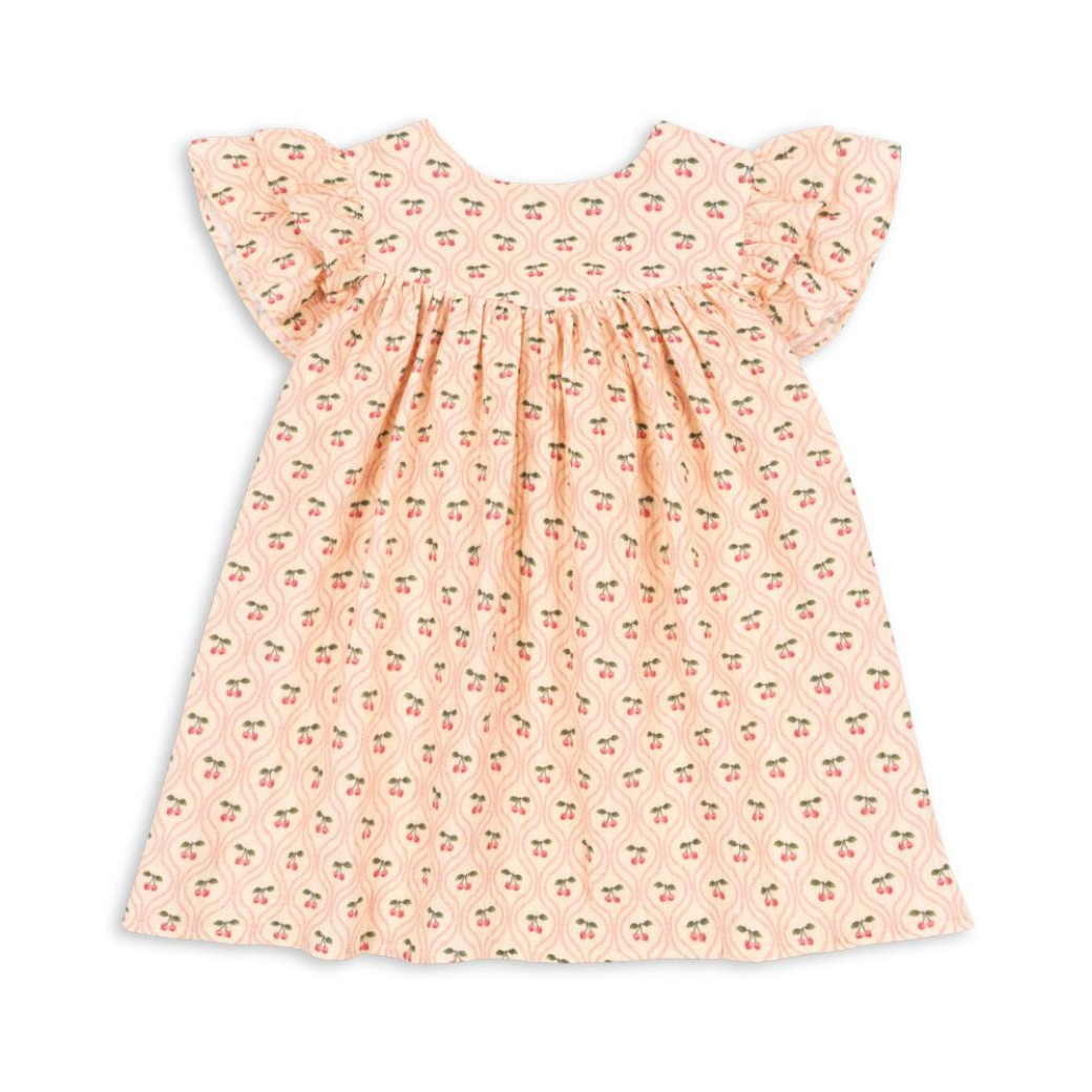 KONGES SLOJD Šaty COCO GOTS - CHERRY PINK Velikost: 2y