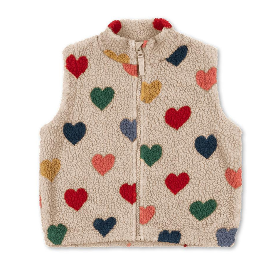 KONGES SLOJD Vesta JODY TEDDY - BON COEUR COLORÉ Velikost: 18m