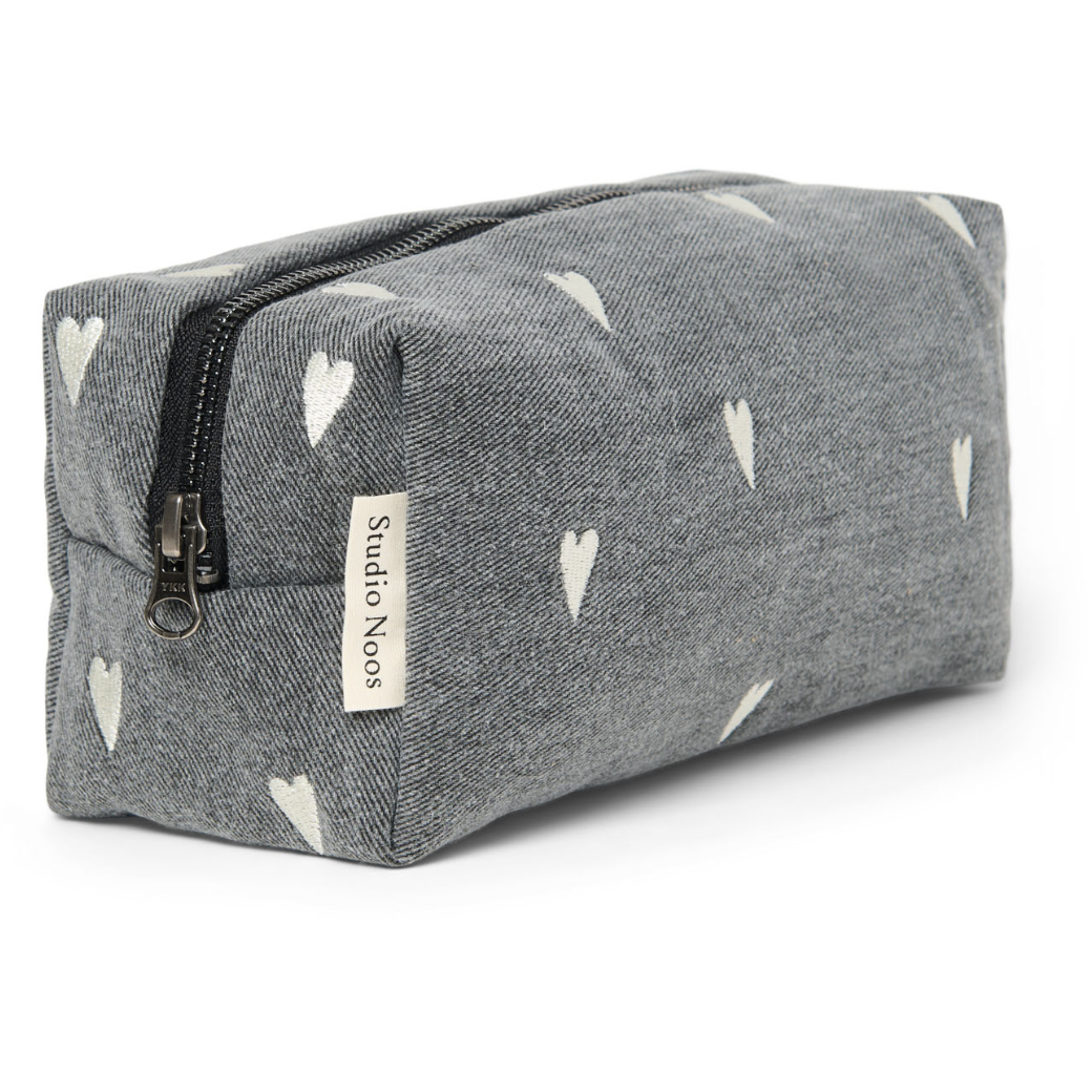STUDIO NOOS Pouzdro - Denim Grey Hearts