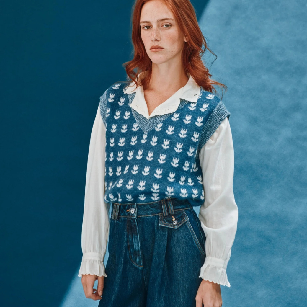 EMILE ET IDA Svetr CAROLE - BLEU Velikost: M
