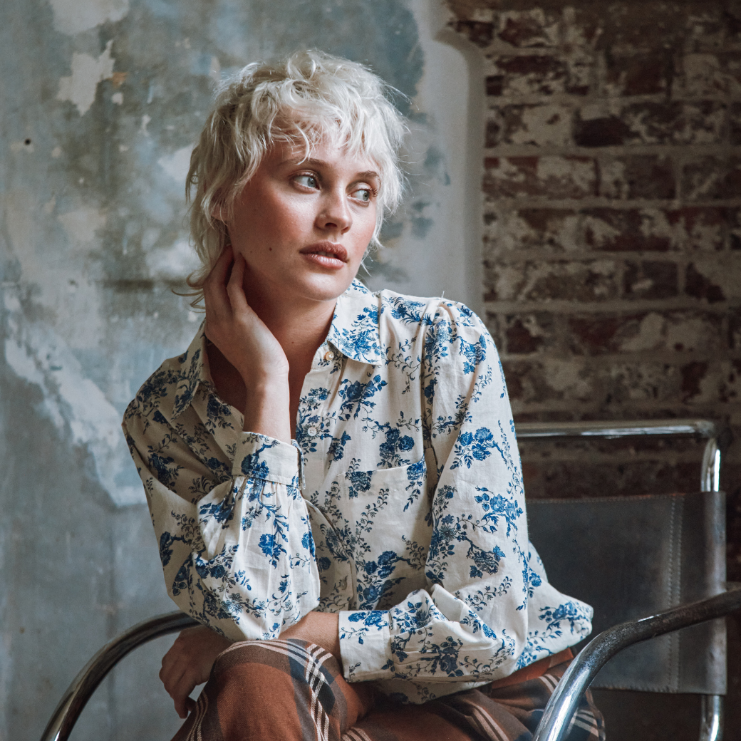 EMILE ET IDA Košile CLARANCE - ORCHID BLEU Velikost: M