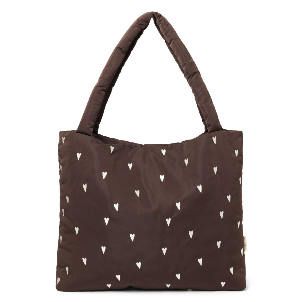 STUDIO NOOS Taška mom bag Puffy - Brown Hearts