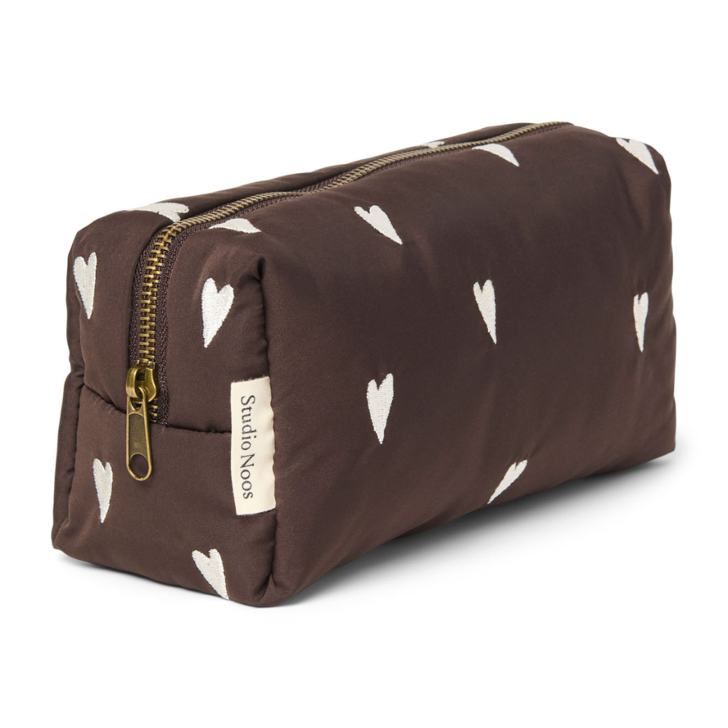 STUDIO NOOS Pouzdro Puffy - Brown Hearts