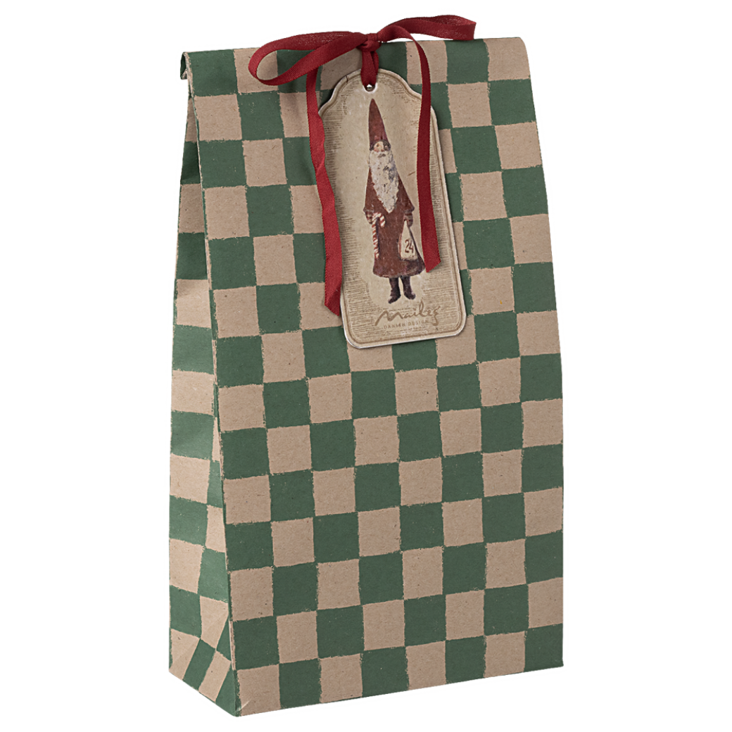 MAILEG Dárkový sáček Medium - Checker Green S25