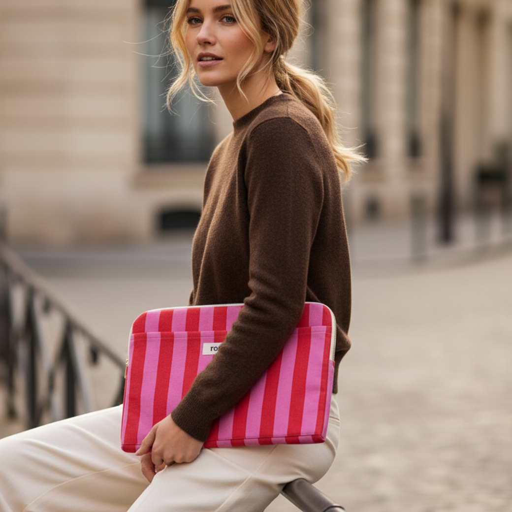 ROSE IN APRIL Obal na notebook 13/14' Octave - Stripes Orchid / Red