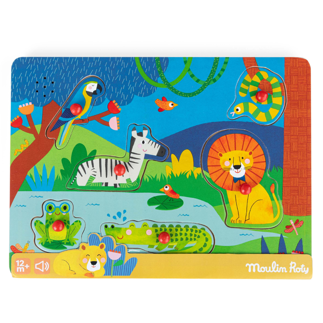 MOULIN ROTY Dřevěné puzzle Zvířátka Les Toupitis