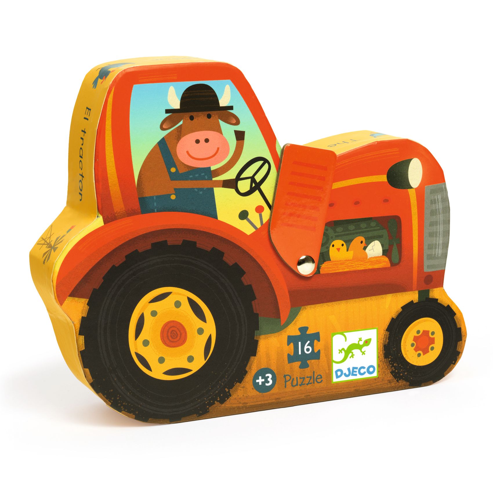 Levně DJECO Puzzle v krabičce Traktor - 16 pcs