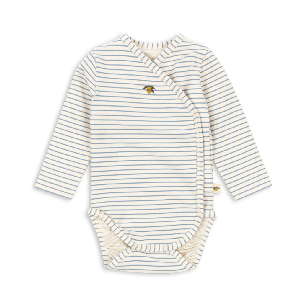 KONGES SLOJD Body pro miminka BASIC -  STRIPE BLUIE Velikost: 6m