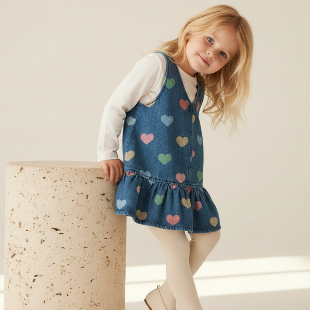 KONGES SLOJD Šaty MAGOT - COEUR COLORÉ Velikost: 5-6y