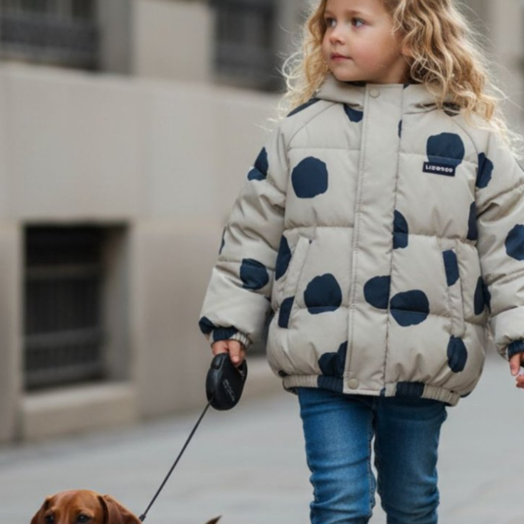 LIEWOOD  Péřová bunda Adelina - Dots / Mist Velikost: 116