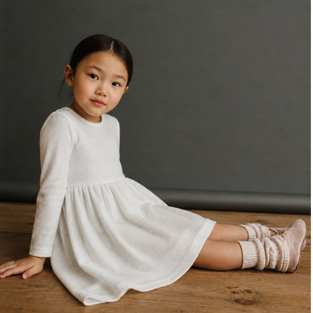 KONGES SLOJD Šaty LOLA  - WHITE GLITTER Velikost: 4y