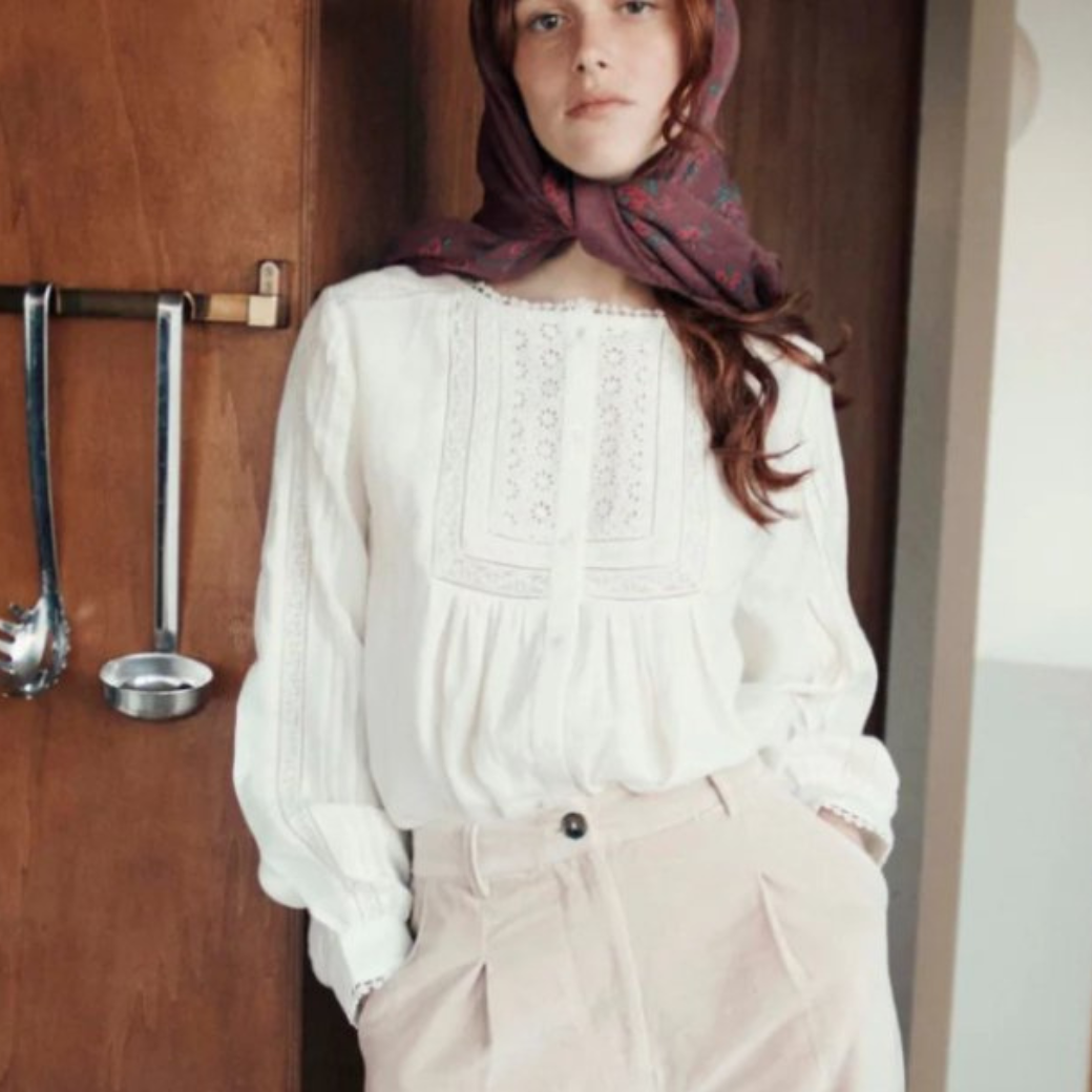 EMILE ET IDA Halenka  CAITLYN - ECRU CREME Velikost: S