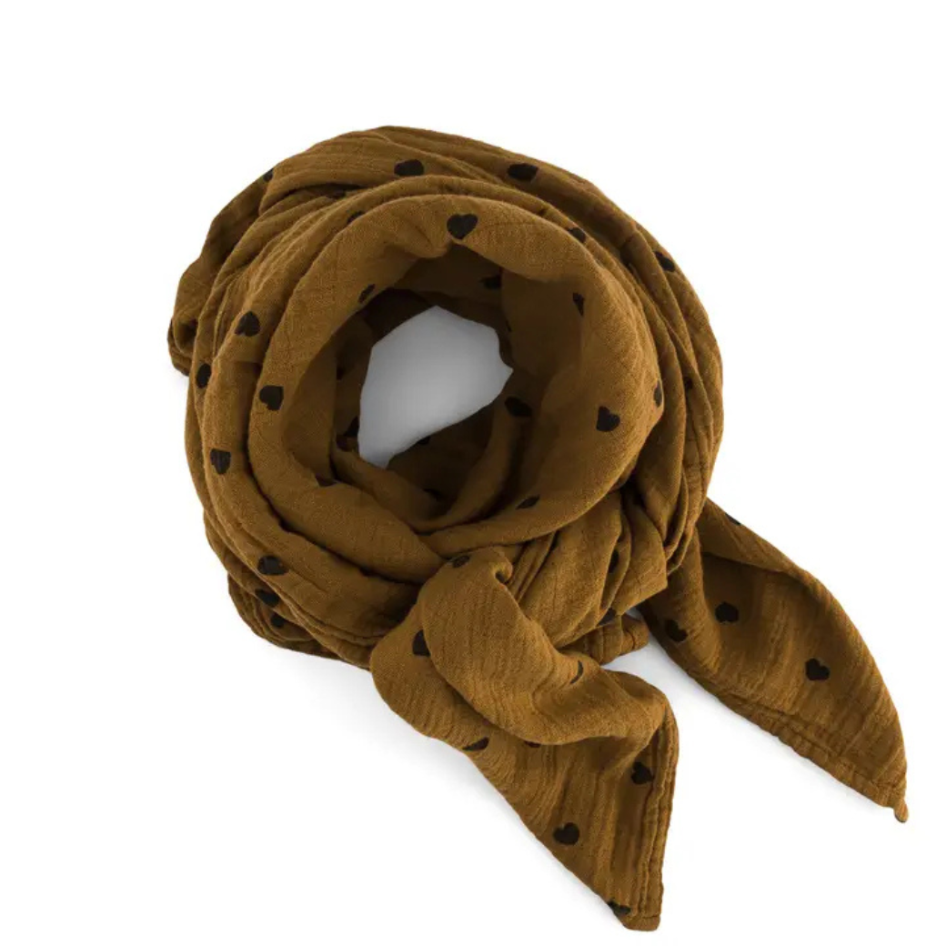 ROSE IN APRIL Mušelínová plena BIANCA  HEART  - Cumin