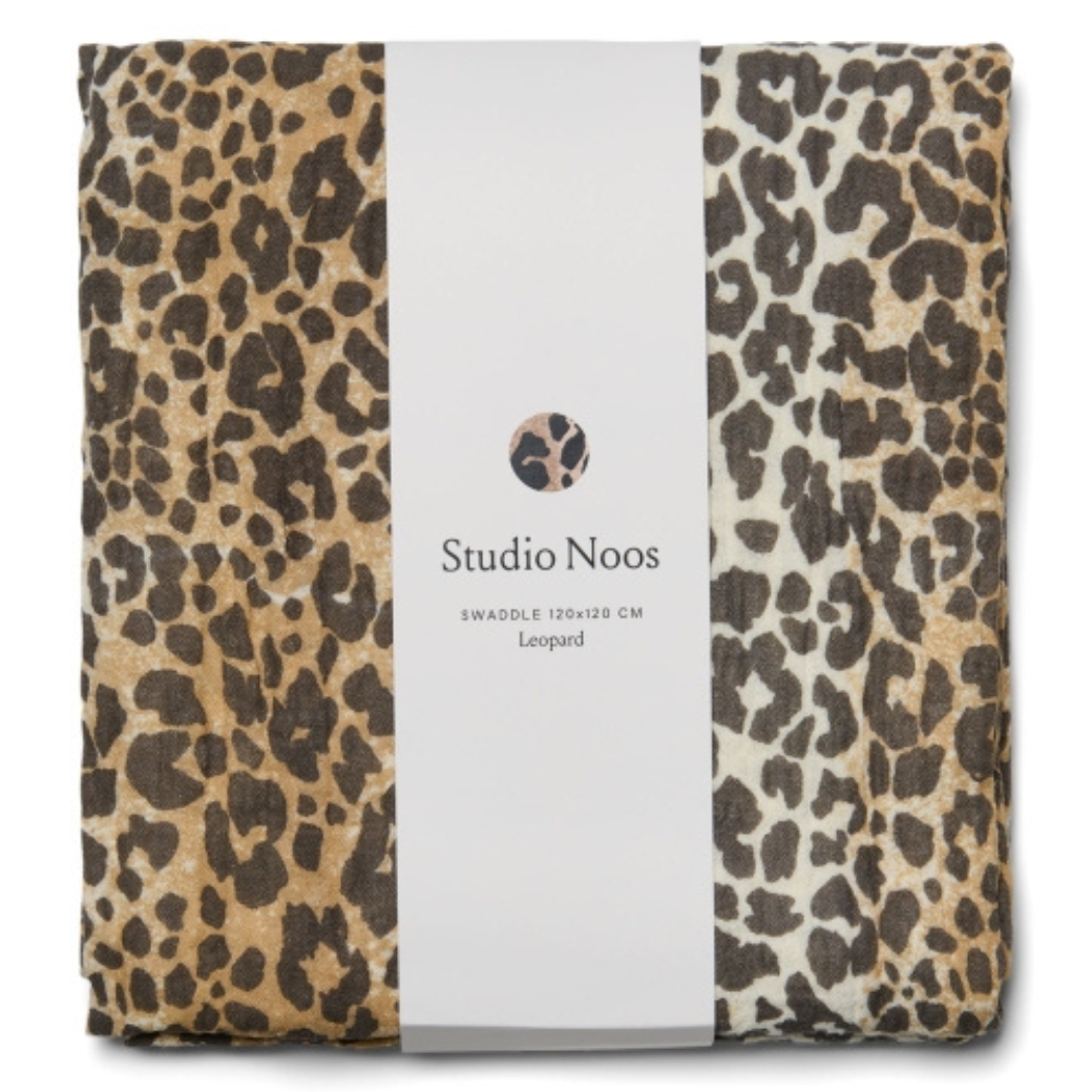 STUDIO NOOS Mušelínová plena Leopard 120 x 120