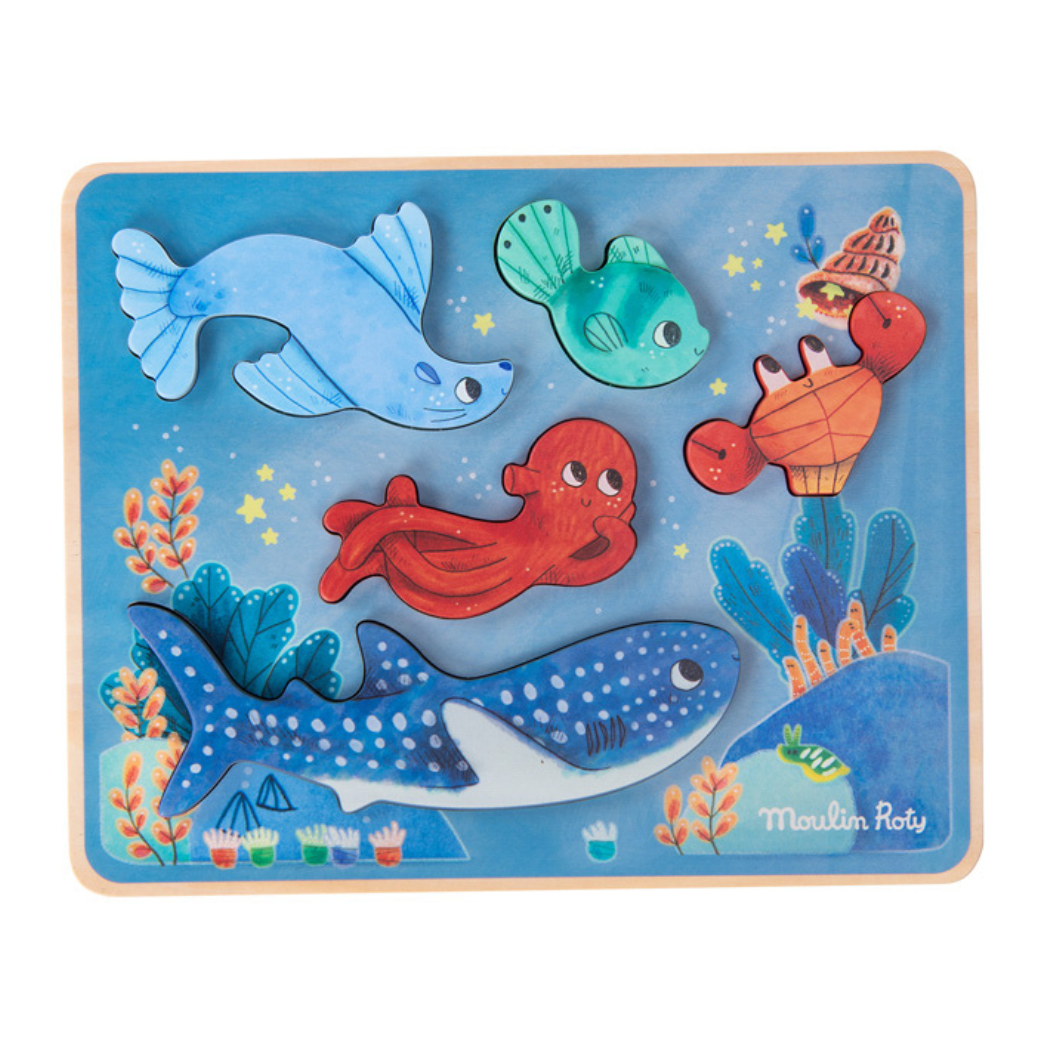 MOULIN ROTY Vkládací senzorické puzzle Les Aventures de Paulie