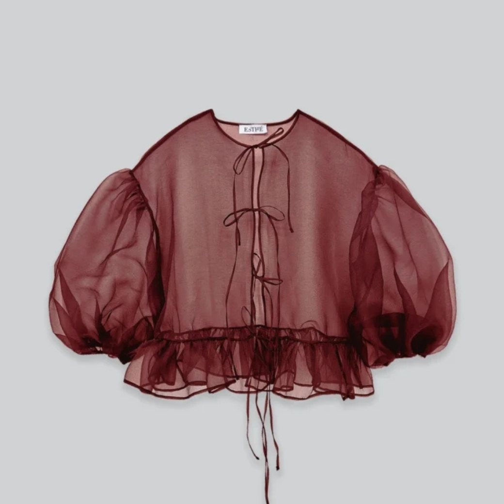 ESTHÉ Organzový top -  Red Velikost: L