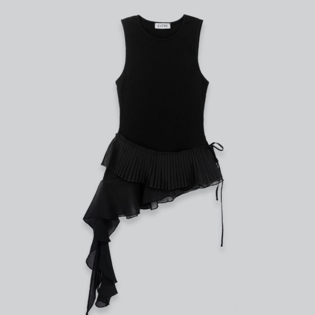 ESTHÉ Top s volánky - Black Velikost: L