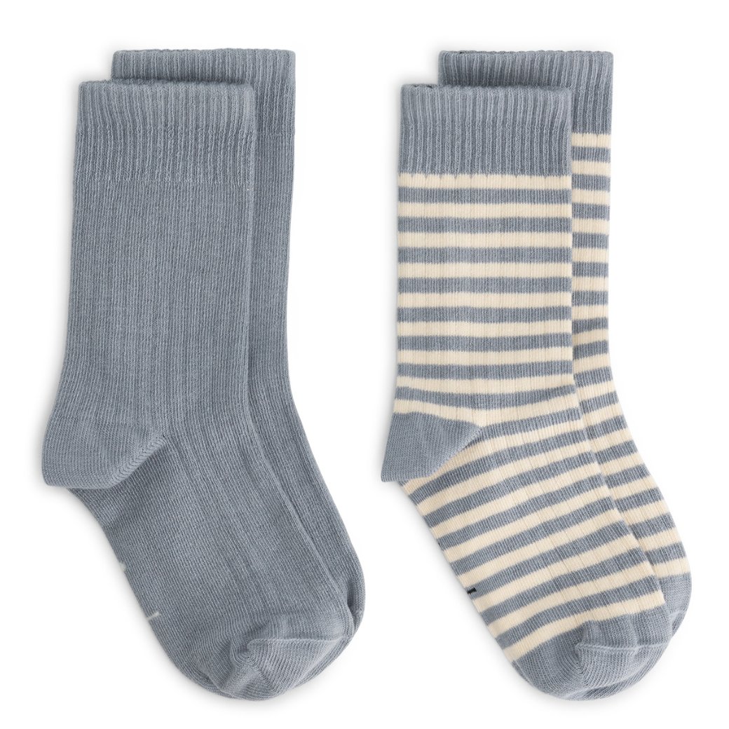 GRAY LABEL Set ponožek GOTS - Stone Grey - Cream Velikost: 23-26