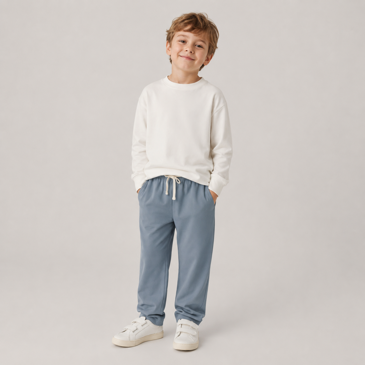 GRAY LABEL Kalhoty GOTS - Stone Grey Velikost: 7-8Y