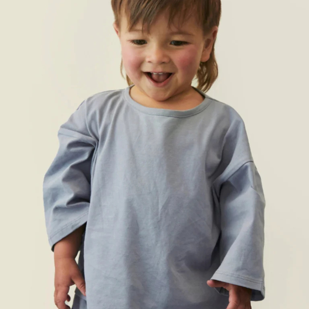 GRAY LABEL Triko Dropped Shoulder GOTS - Stone Grey Velikost: 2-3y
