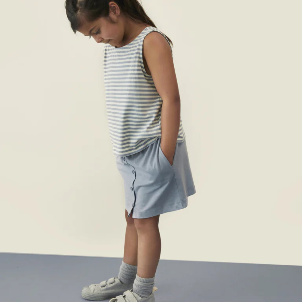 GRAY LABEL Top - tílko Boxy GOTS - Stone Grey - Cream Velikost: 3-4y