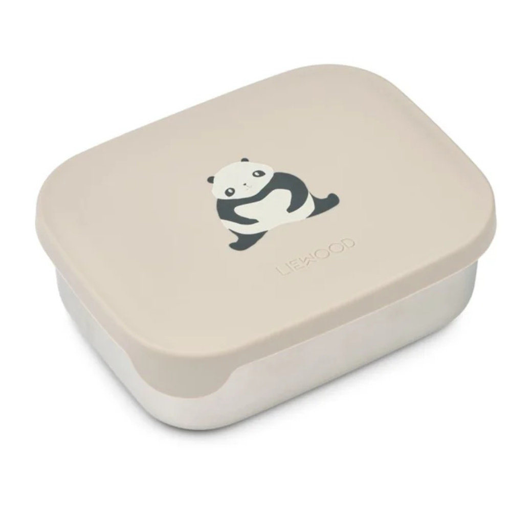 LIEWOOD Svačinový box Arthur - Panda / Sandy / dark grey