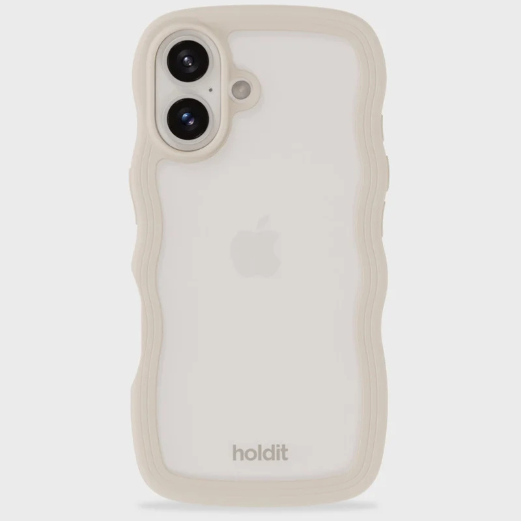 HOLDIT Kryt na mobil iPhone 16 - Light Beige/Transparent