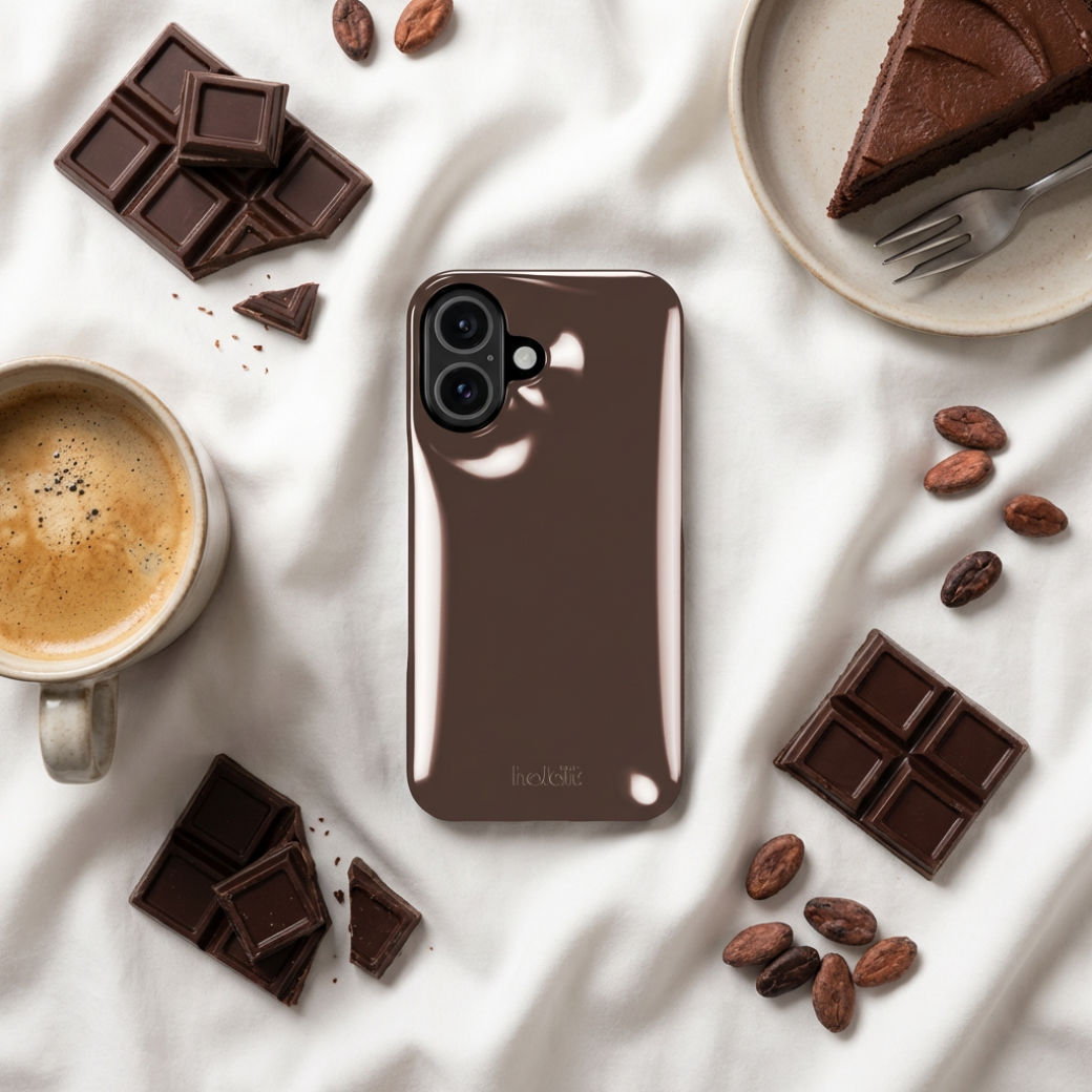 HOLDIT Kryt na mobil Puffy iPhone 16e - Chocolate