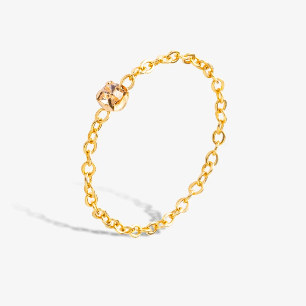 APRIL PLEASE Prsten ALBAN - Champagne Velikost: M