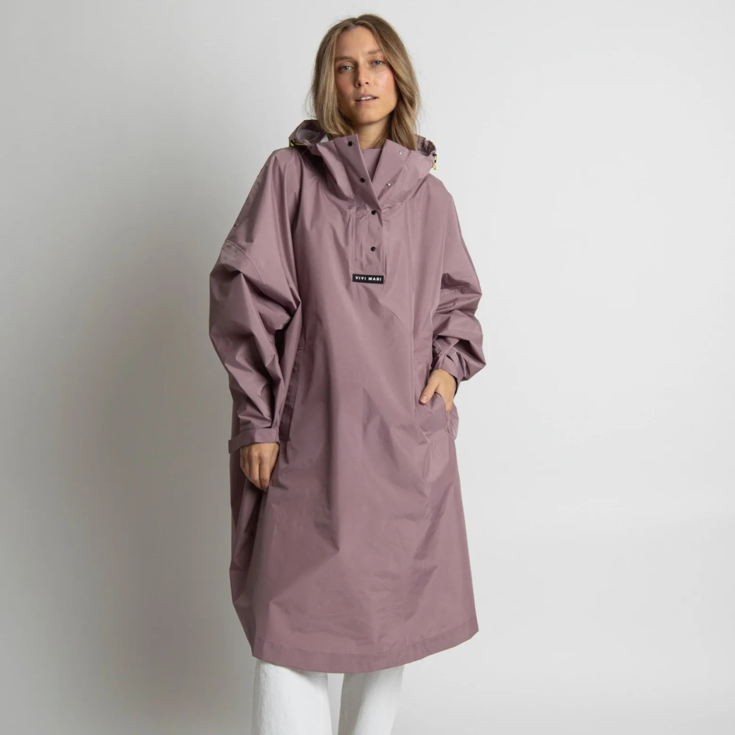 VIVI MARI Kabát do deště solid ash plum