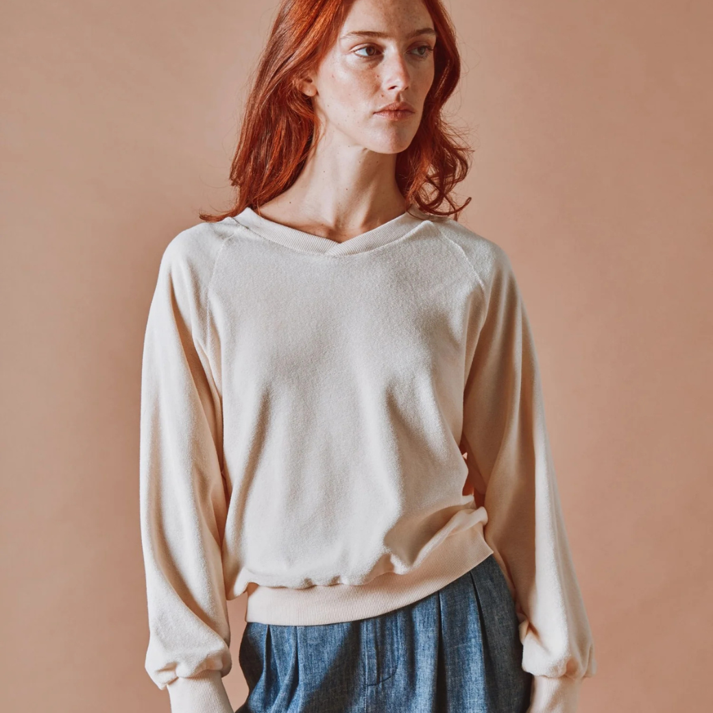 EMILE ET IDA Mikina TERRY - CREME Velikost: M