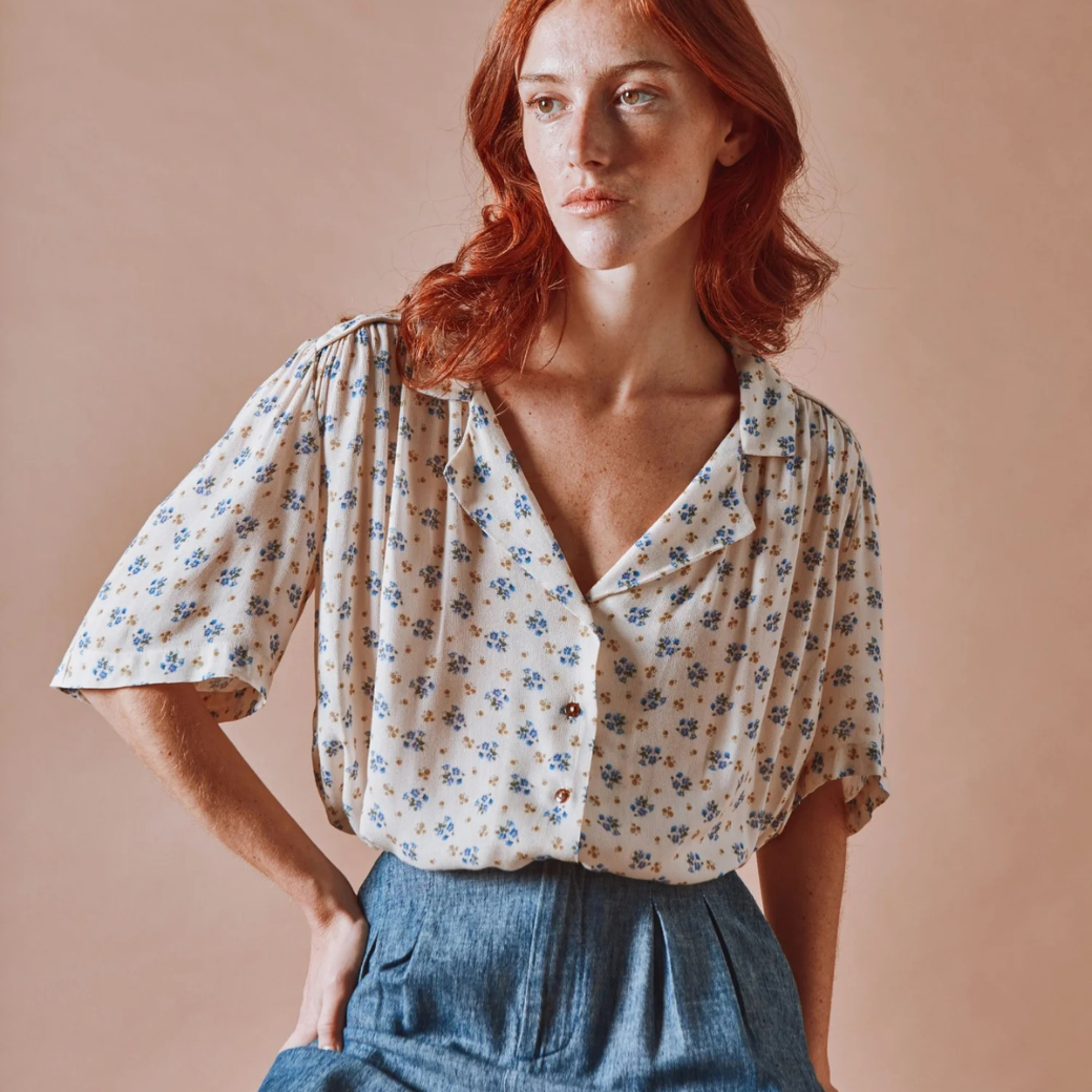 EMILE ET IDA Košile BLUE CORNFLOWE - BLEUET Velikost: M