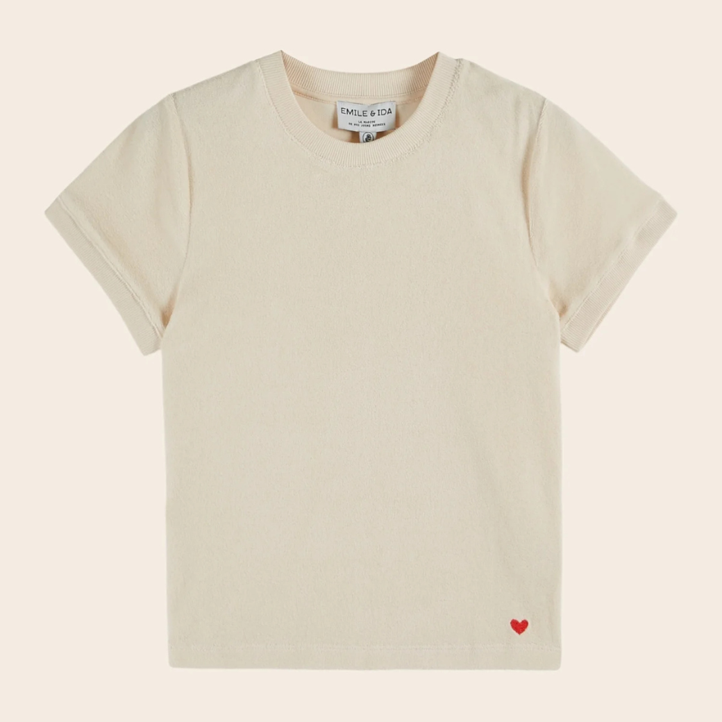 EMILE ET IDA Tričko TERRY - CREME Velikost: L