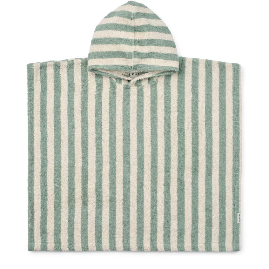 LIEWOOD Pončo Koi Terry -  Peppermint / creme de la creme Velikost: 5-6y
