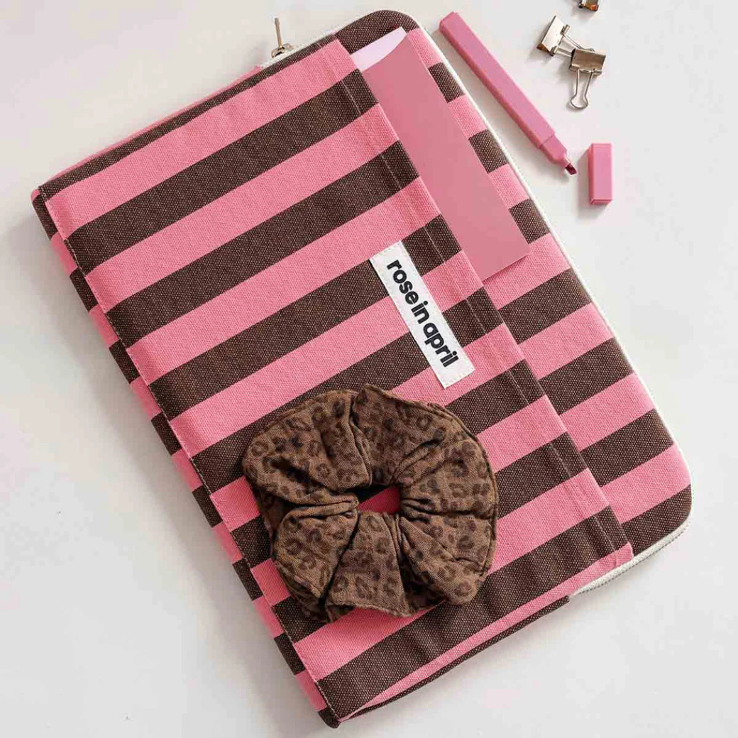 ROSE IN APRIL Obal na notebook 13/14' Octave - Stripes Funky pink / Olive