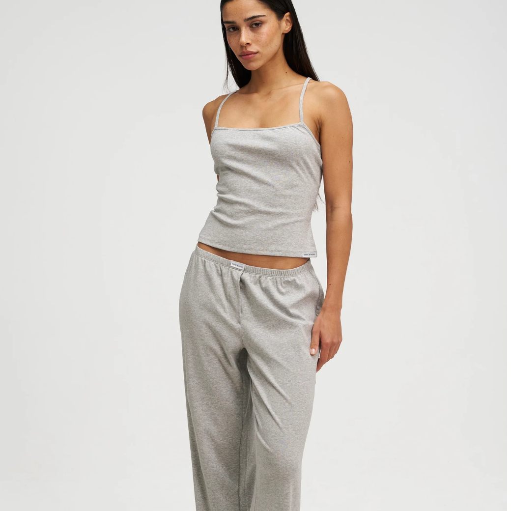 DORE & ROSE Pyžamo Cami Long - Grey Velikost: M
