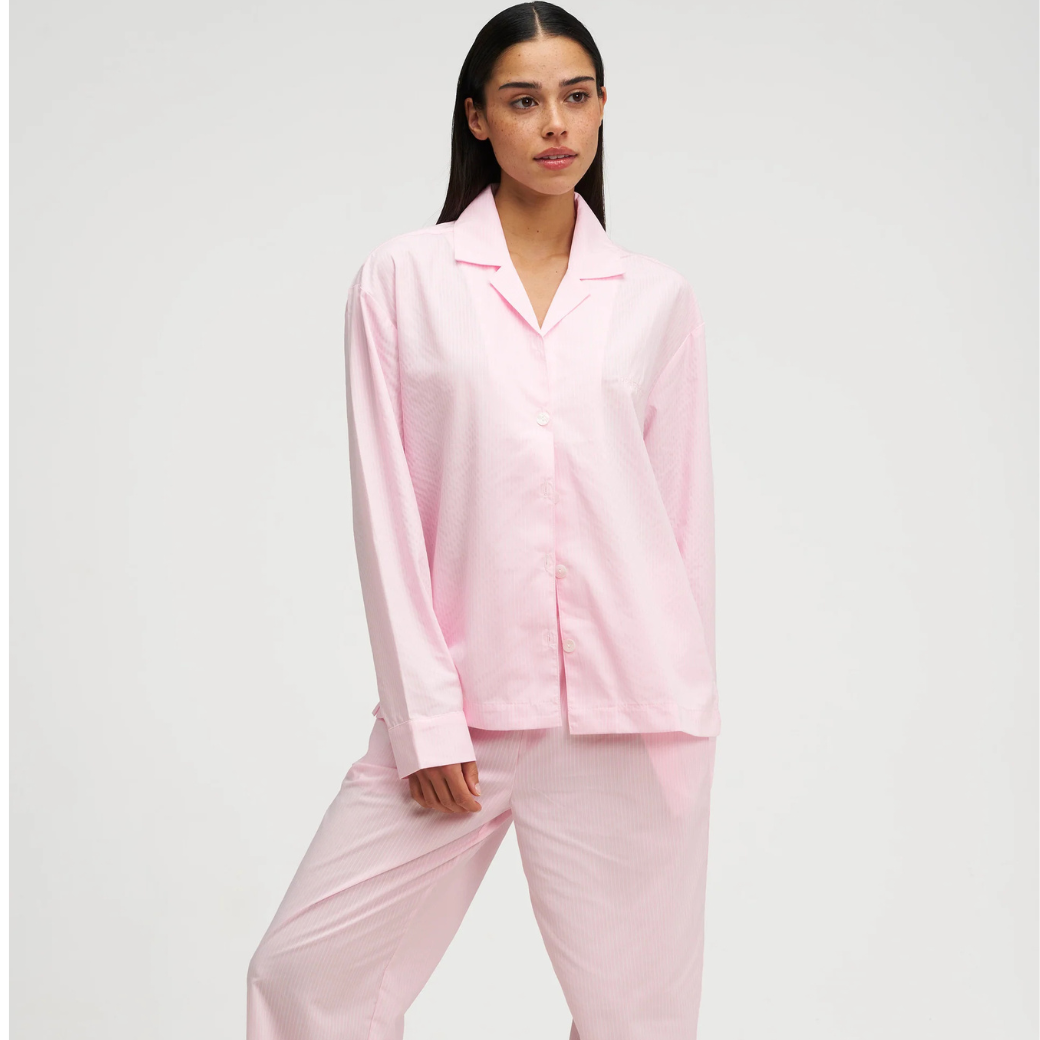 DORE & ROSE Pyžamo Long  Striped PJ - Pink Velikost: S