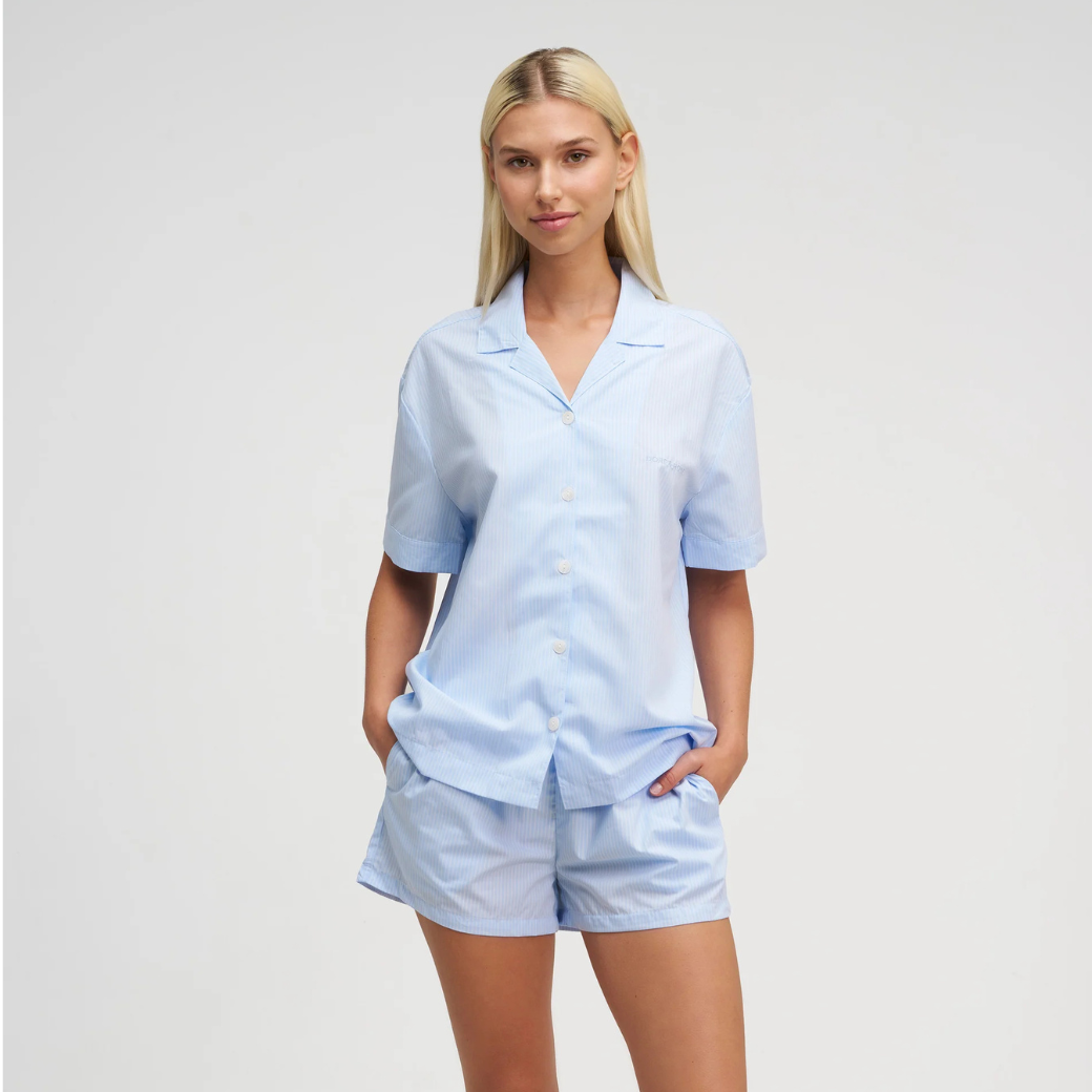 DORE & ROSE Pyžamo short Striped PJ  - Blue Velikost: L