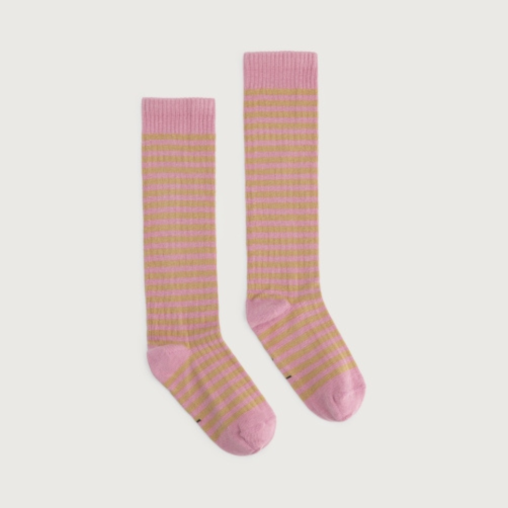GRAY LABEL Dlouhé ponožky GOTS - Bubblegum - Cookie Velikost: 27-30