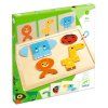 DJECO Vkládací puzzle Obličeje zvířatek