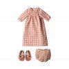 MAILEG Plaid dress with accessories - size 5