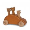 KONGES SLOJD Dřevěné autíčko s vyskakovacími medvídky - BROWN