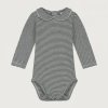 GRAY LABEL Baby overálek s límečkem - GOTS Nearly Black - Cream